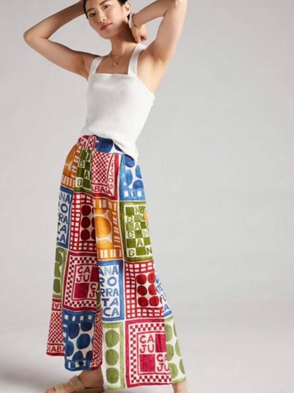 Anthropologie x Farm Rio Multicolor Graphic Palazzo Pants